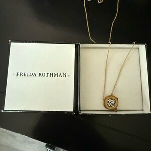 Freida Rothman Gold Necklace with White Accents